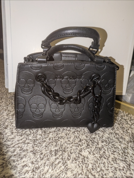 Betsey Johnson Handbags - Betsey Johnson Black Skull Satchel Micro Size. Does Not Come With Heart Charm